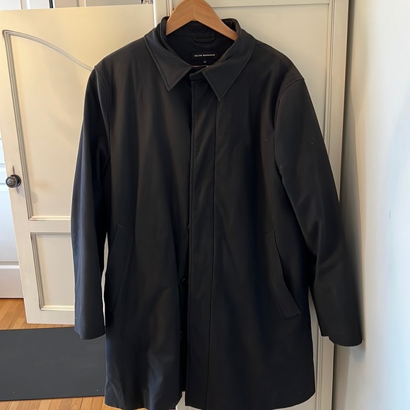 Men's Club Monaco Black Jacket Trench Coat - Picture 5 of 13